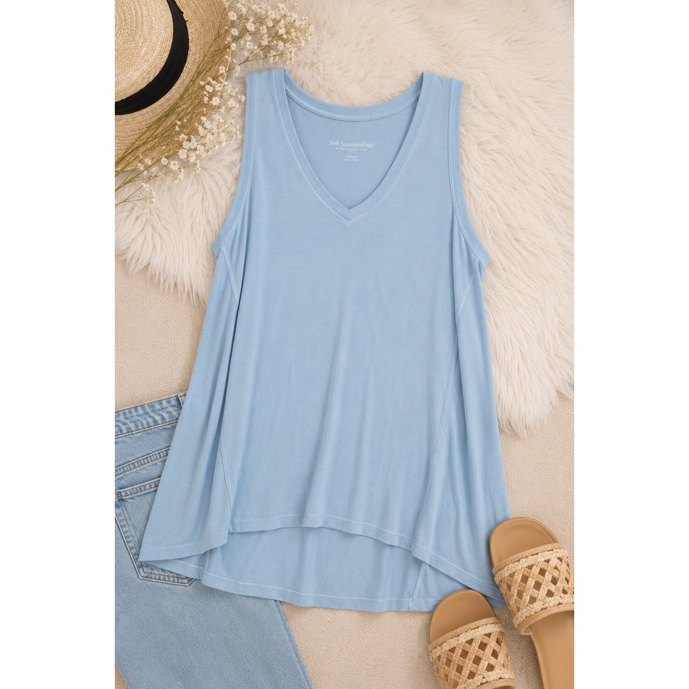 NWT Soft Surrounding, Sleeveless Shirt Tank, Glacier Blue, Size Medium